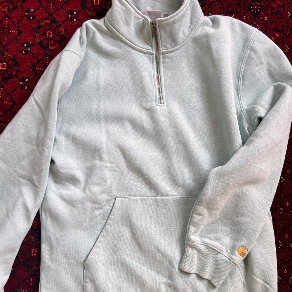 Carhartt Men's L Heavyweight Quarter-Zip Sweatshirt light blue